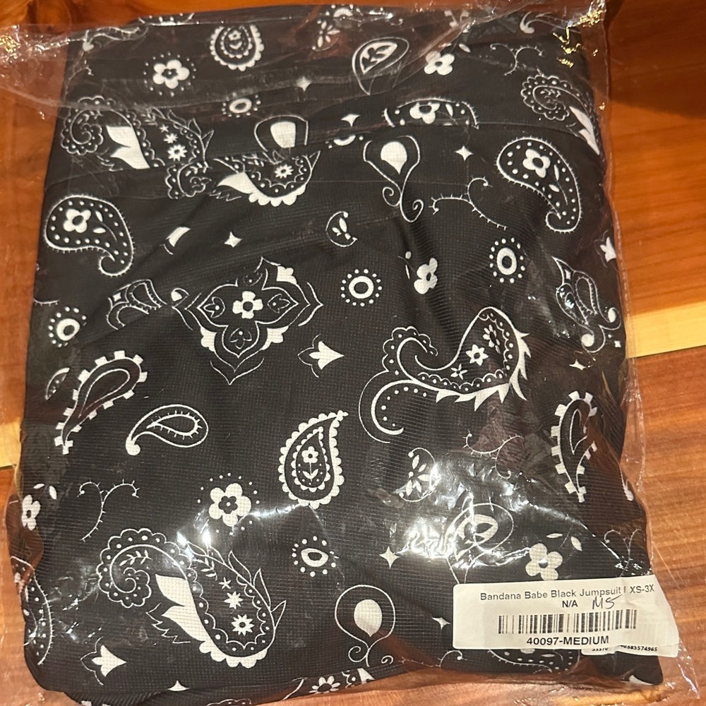NWT Sterling Kreek Bandana Babe Black Jumpsuit